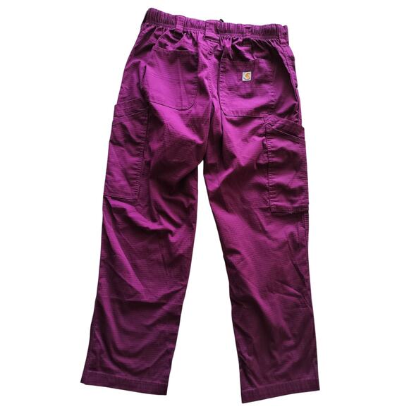 Carhartt Men's Wine Straight Leg Short Fit Multi-Cargo Srub Pants Size S - Picture 7 of 12